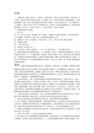 中国古代文学唐宋部分复习资料(超全的重点)