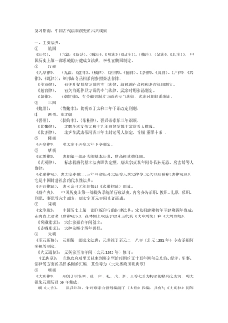 中国古代法制演变的六大线索