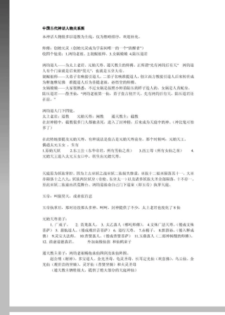 中国古代神话人物关系图