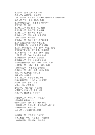 中国名牌大学校训