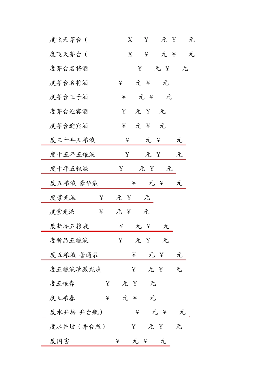 中国名酒价格表_第2页