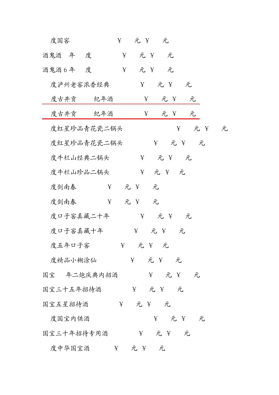 中国名酒价格表_第3页