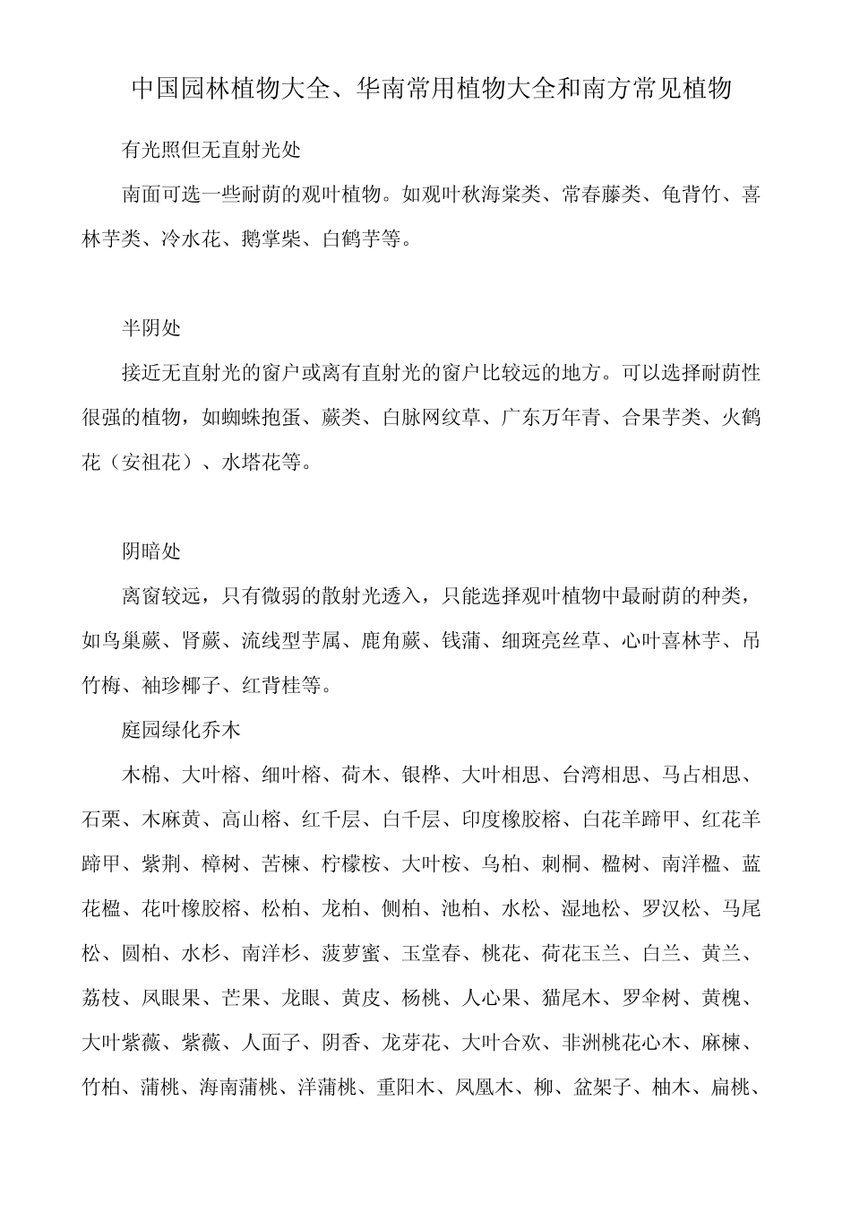 中国园林植物大全、华南常用植物大全和南方常见植物_第1页