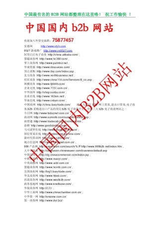 中国国内b2b网站