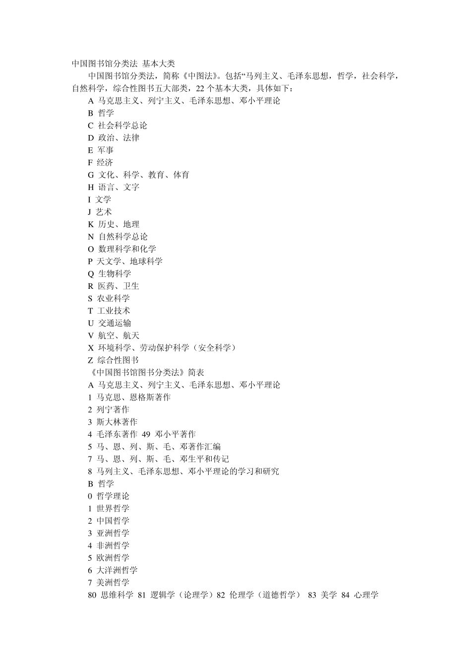 中国图书馆分类法基本大类_第1页