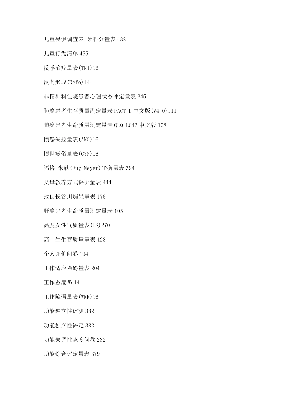 中国大多数心理学量表一览表_第3页