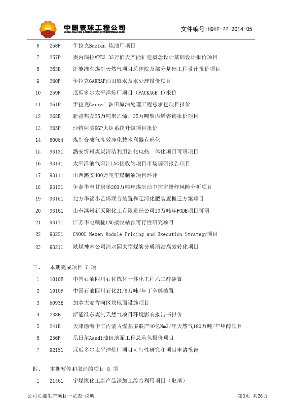 中国寰球工程公司项目201410_第3页