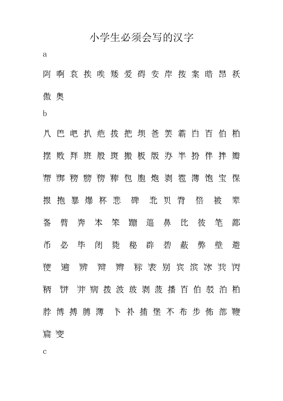 中国常用汉字_第1页