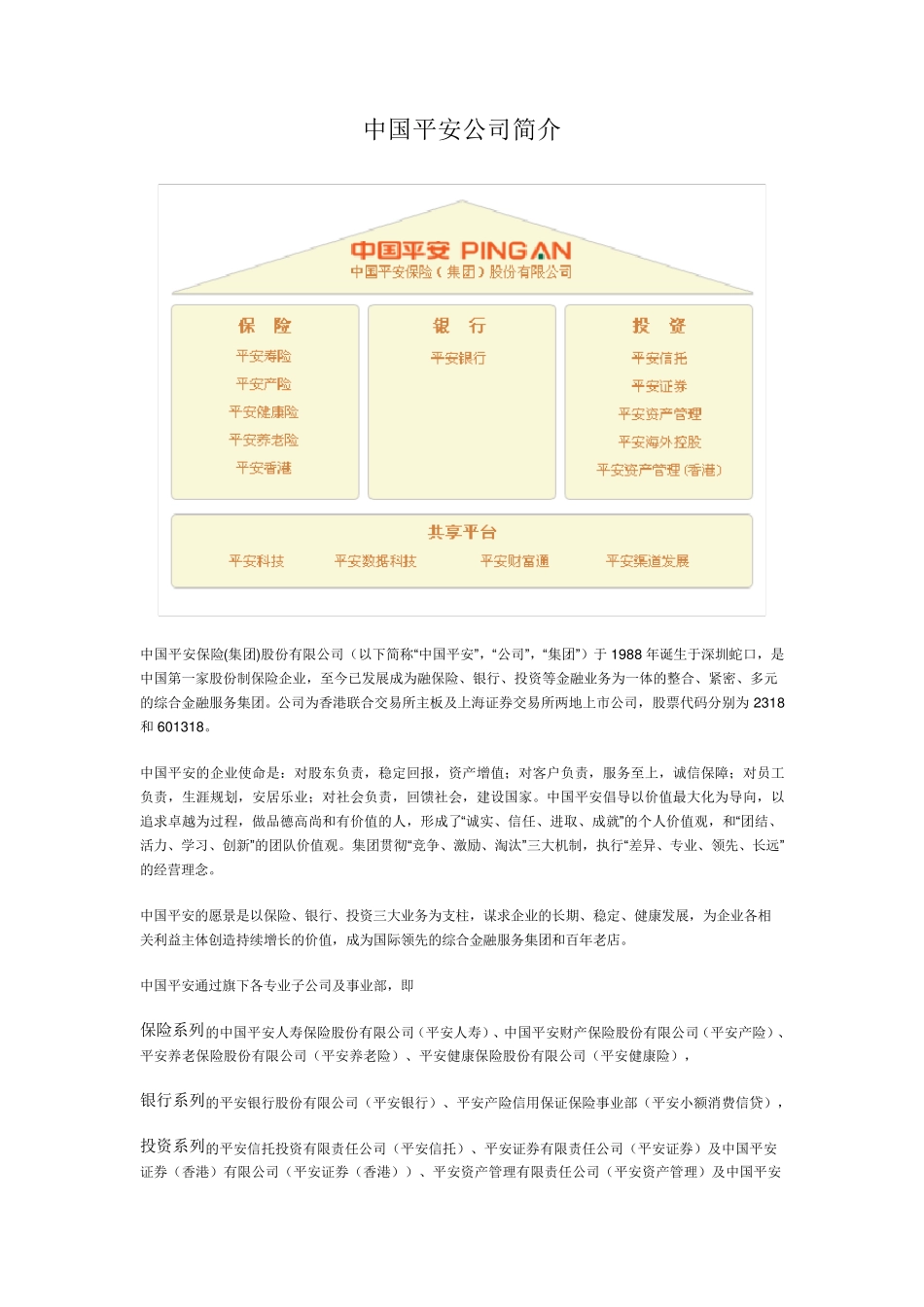 中国平安公司简介_第1页