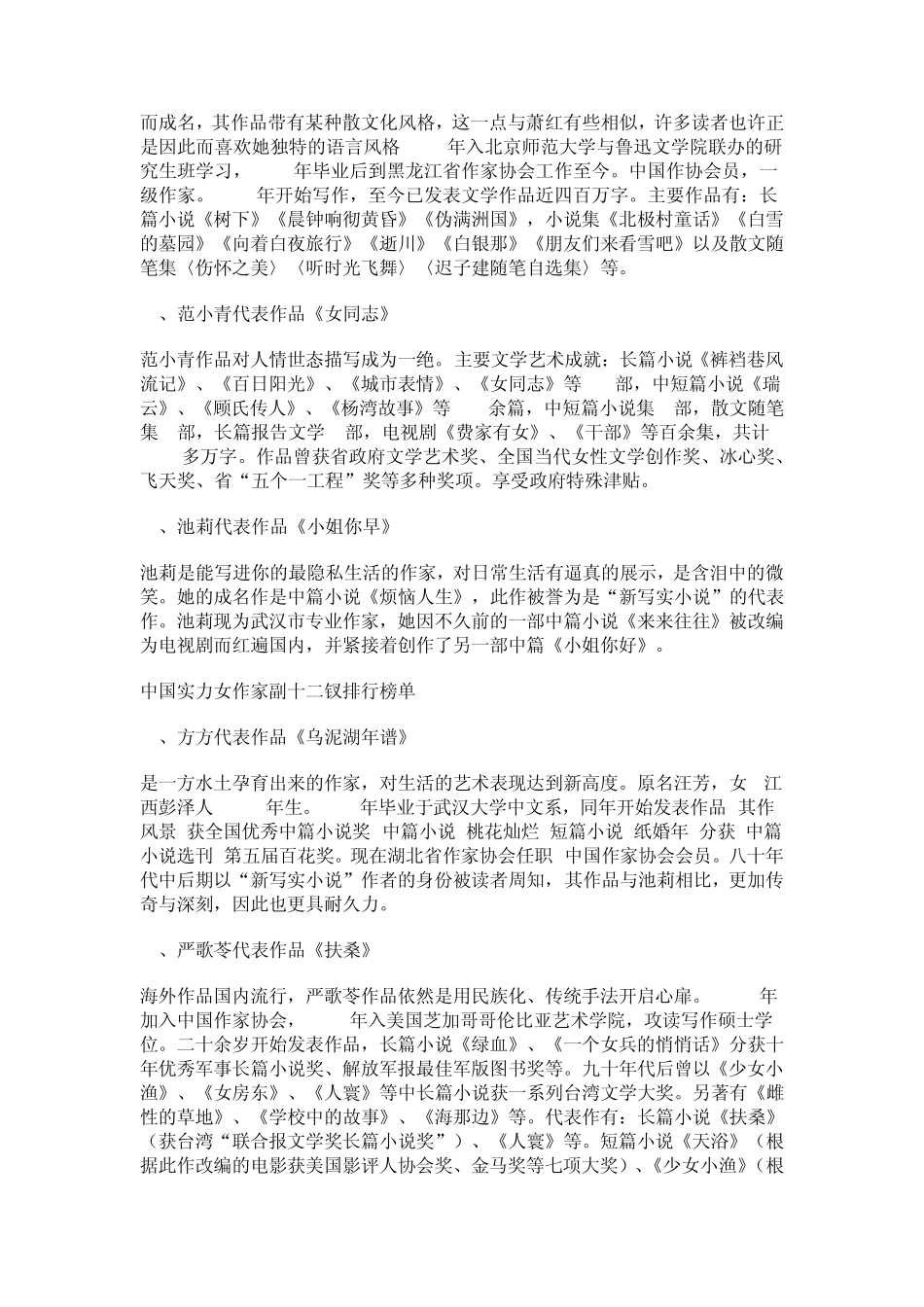 中国当代实力女作家_第3页