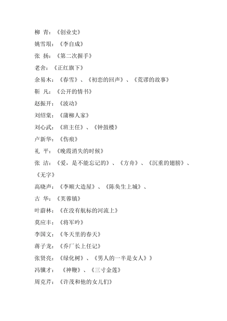 中国当代文学作品推荐阅读目录_第2页