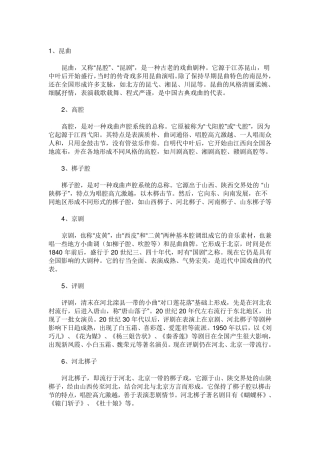 中国戏剧种类