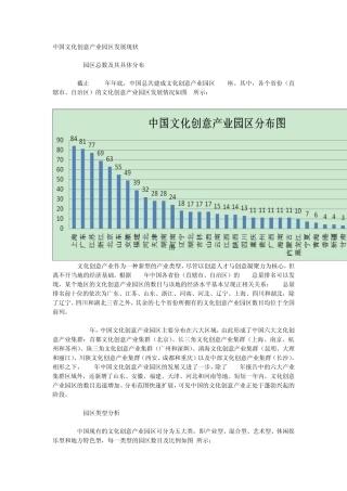 中国文化创意产业园区发展现状