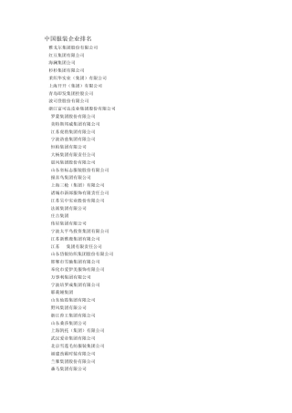 中国服装企业排名100强