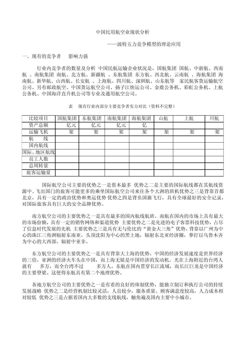 中国民用航空业现状分析_第1页
