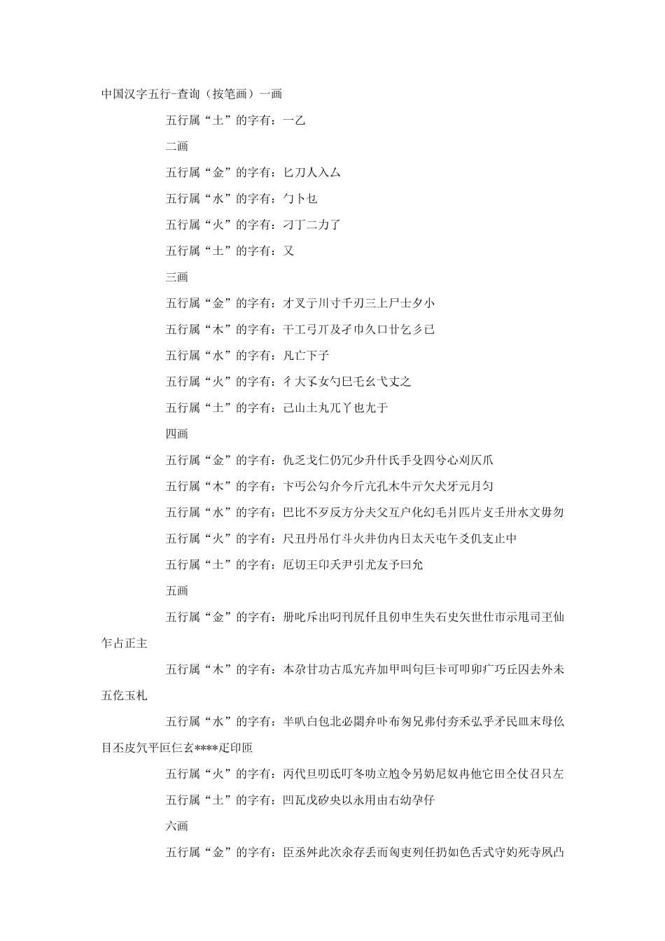 中国汉字五行查询_第1页