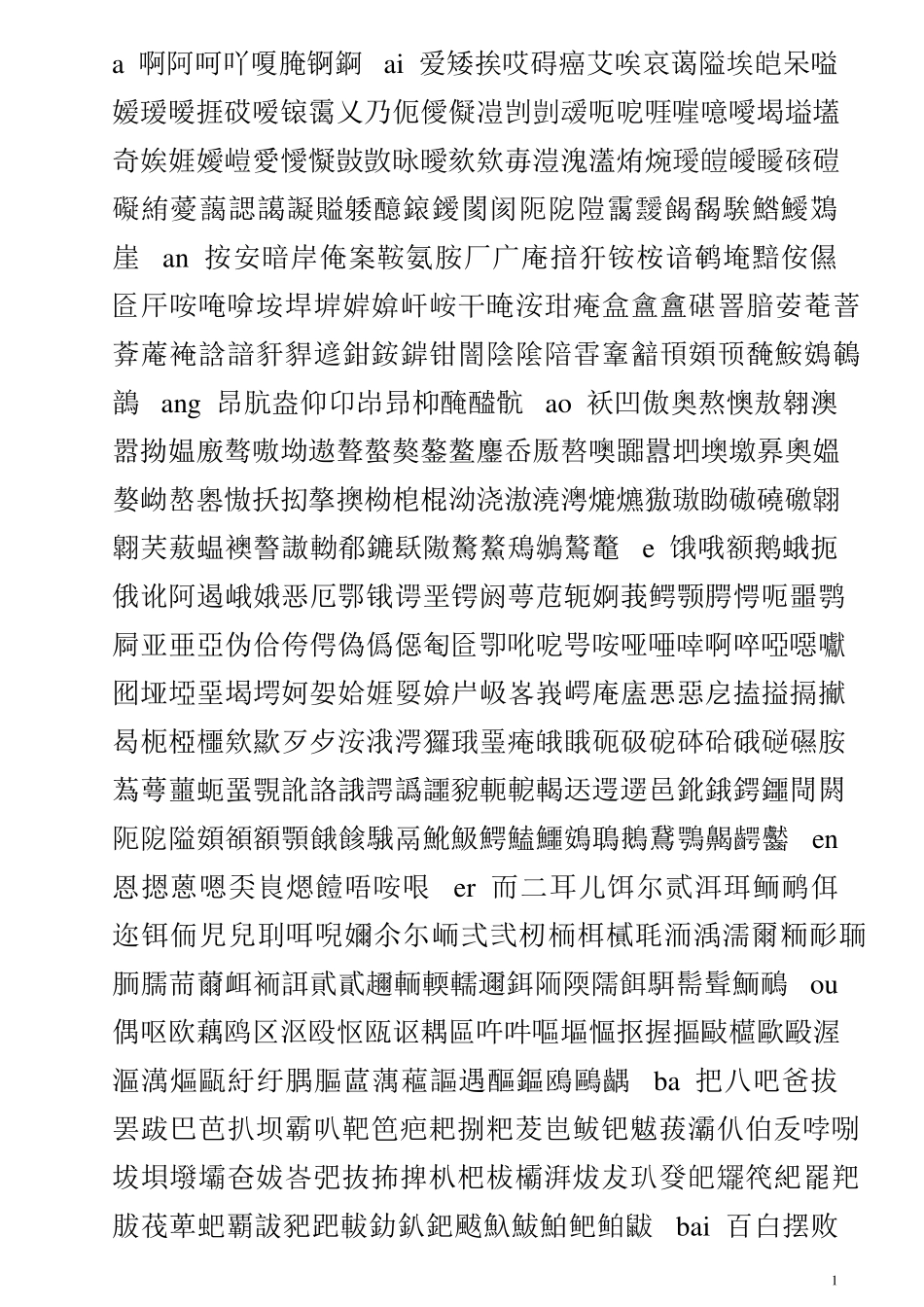 中国汉字大全_第1页