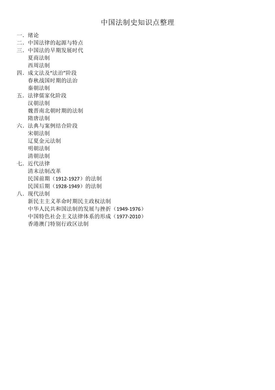中国法制史知识点整理_第1页