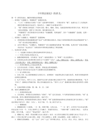 中国法制史重点