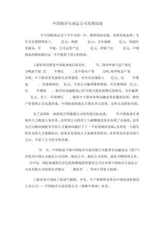 中国海洋石油总公司发展综述2003