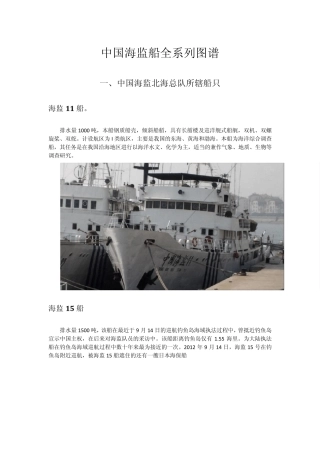 中国海监船全系列图谱