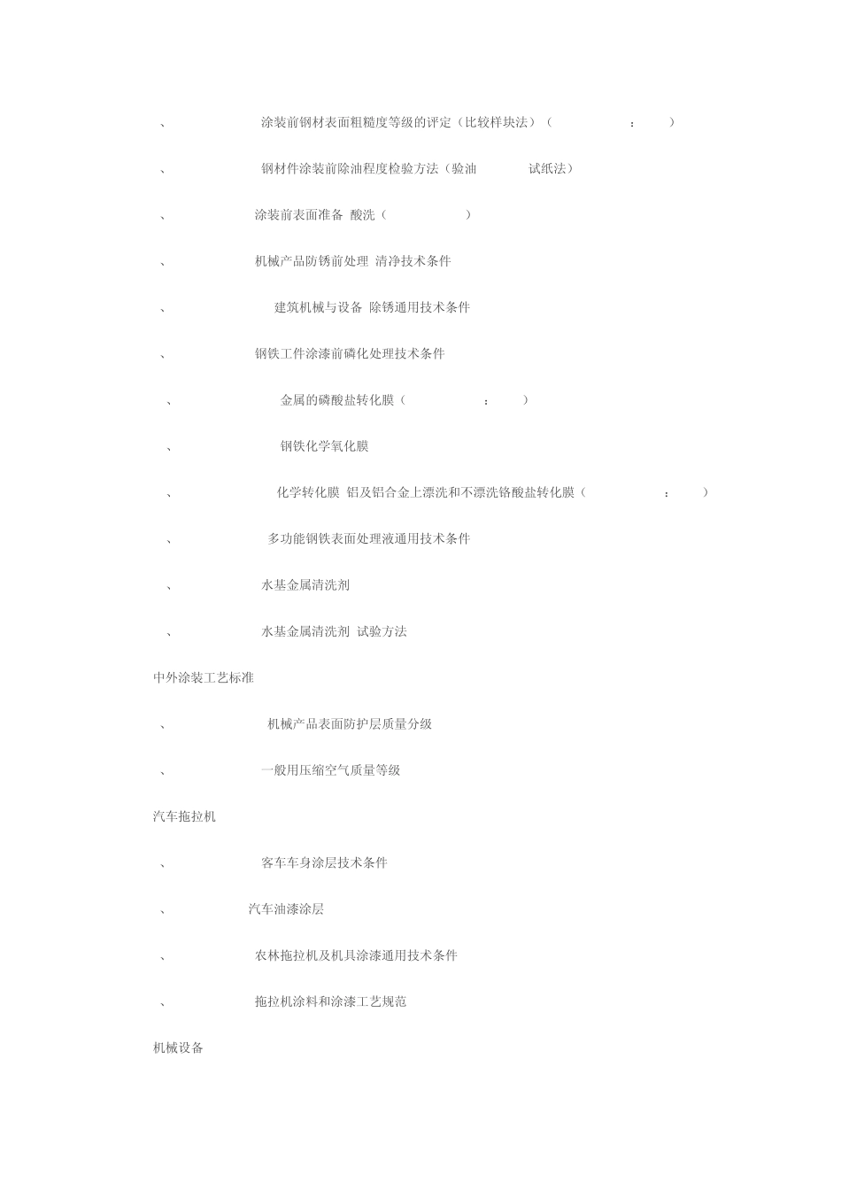 中国涂装行业标准目录_第2页