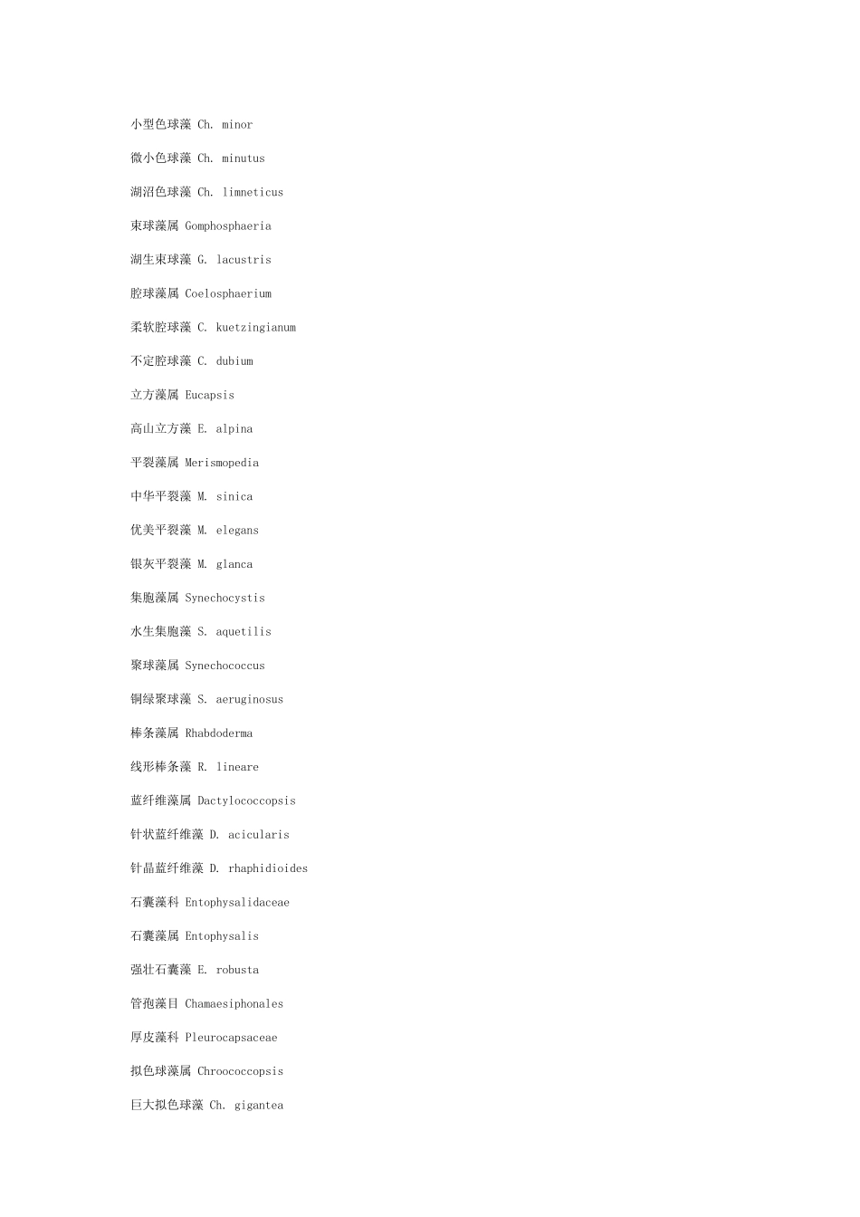 中国淡水藻类分类及名称(汉拉对照)_第2页
