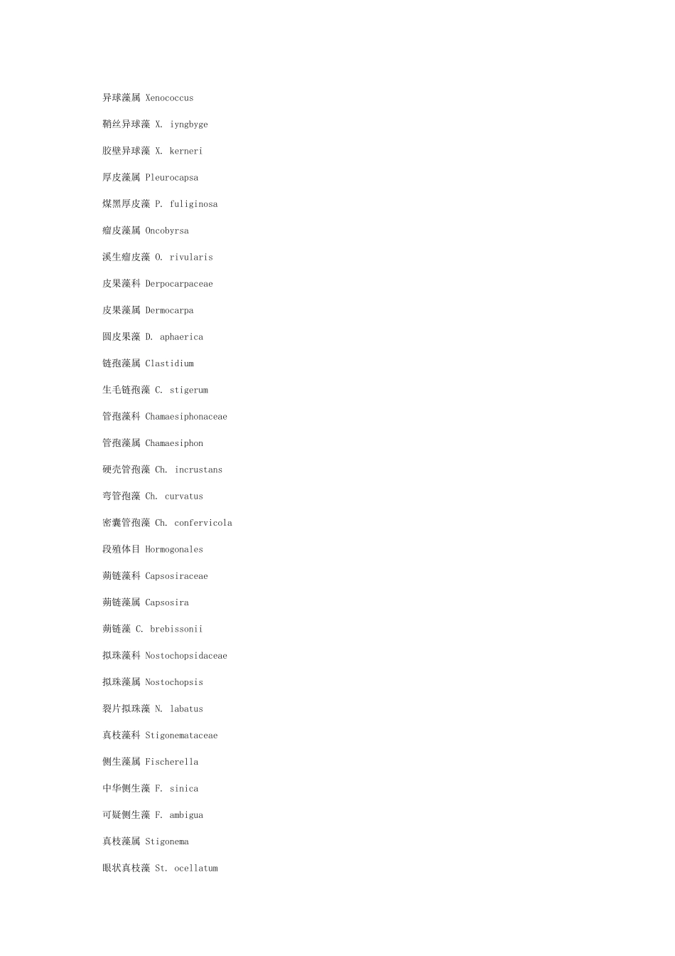 中国淡水藻类分类及名称(汉拉对照)_第3页