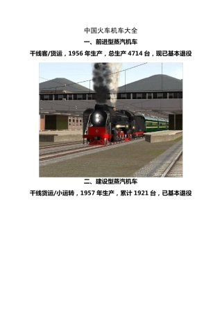中国火车机车大全