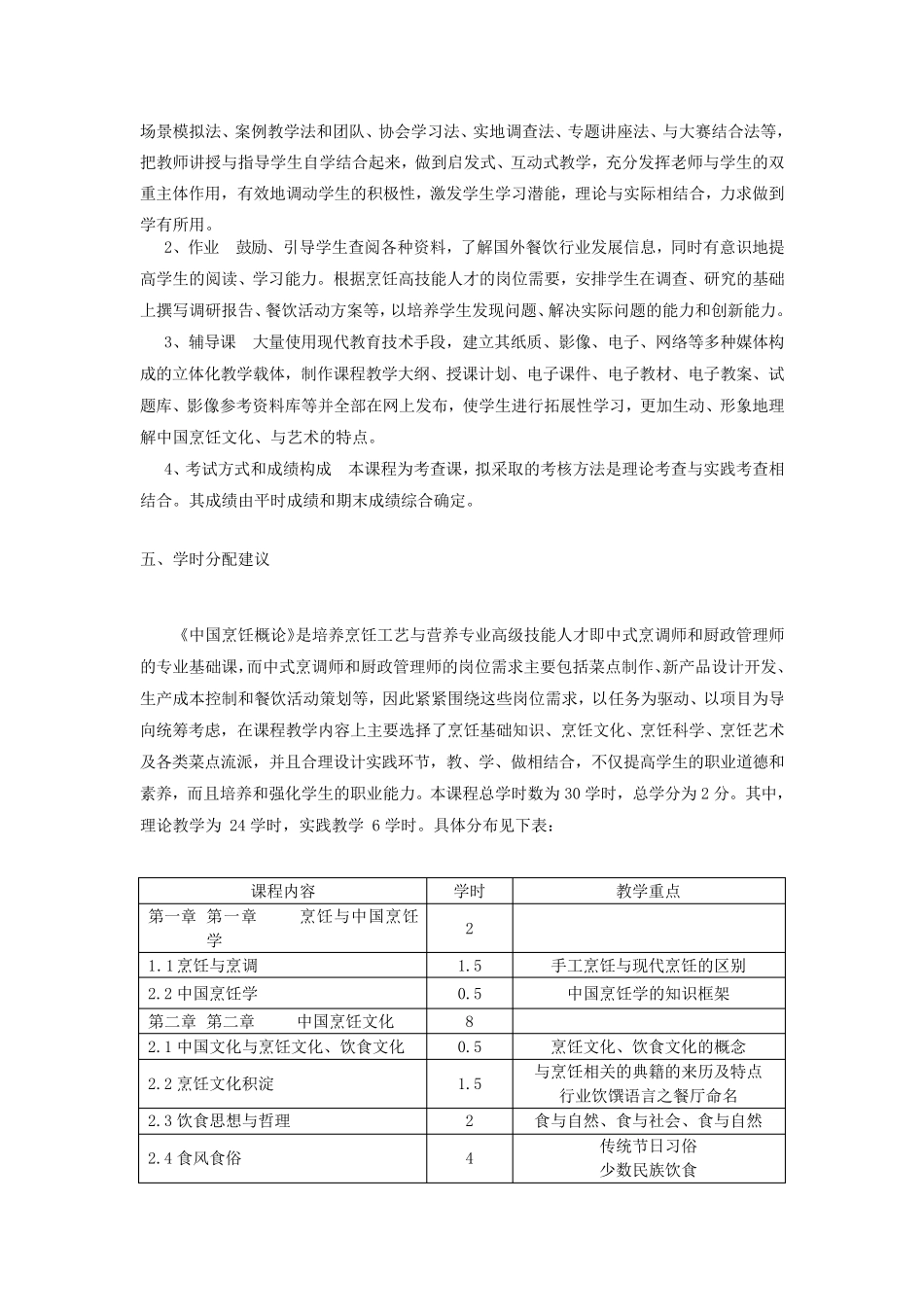 中国烹饪概论教学大纲_第2页