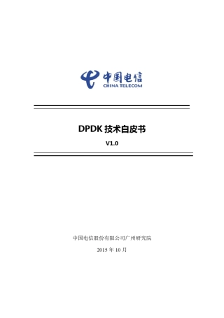 中国电信DPDK技术白皮书v1.0