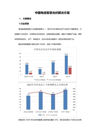 中国电信智慧光伏解决方案