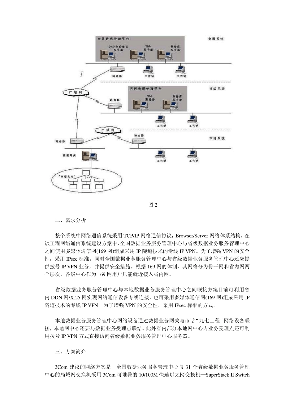 中国电信计算机综合服务管理系统网络建设方案_第2页