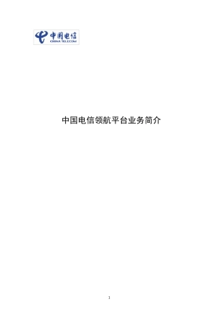 中国电信领航平台业务简介