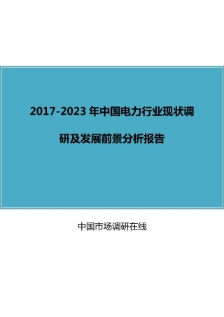 中国电力行业调研报告