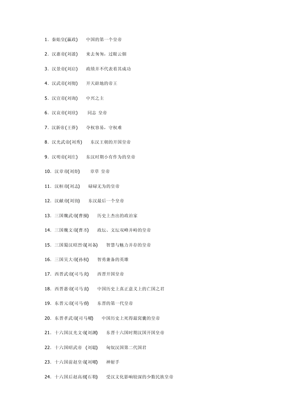 中国皇帝顺序收集完毕_第1页