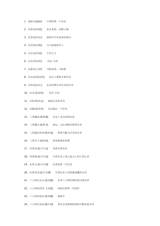 中国皇帝顺序收集完毕