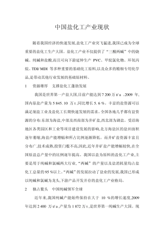 中国盐化工产业现状