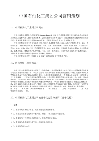 中国石油化工集团公司营销策划