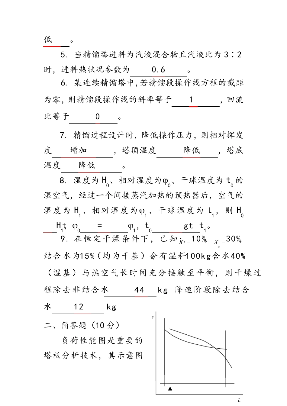 中国石油大学化工原理二在线考试(主观题)试题及答案_第2页