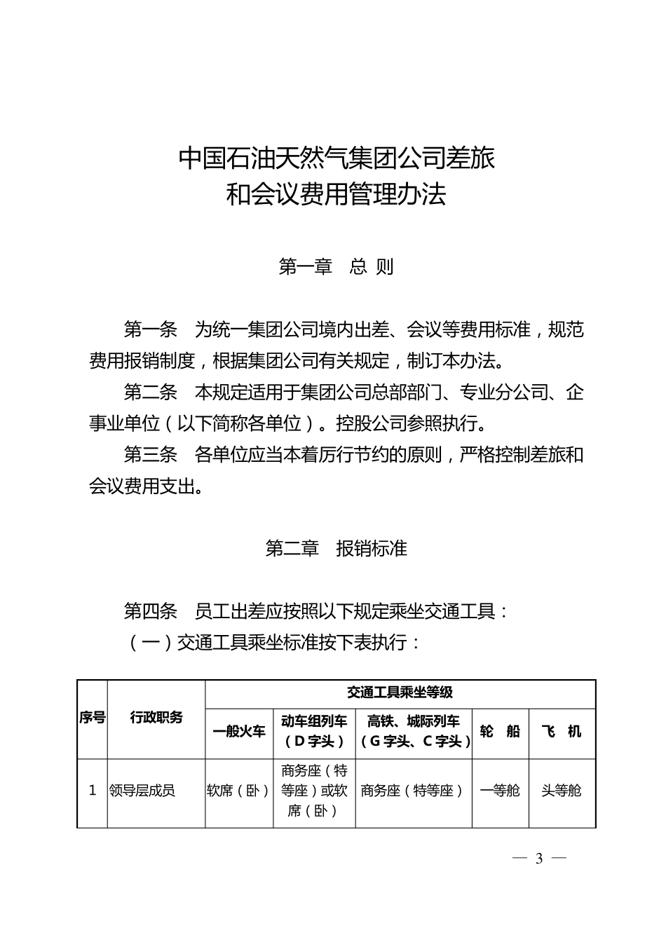 中国石油天然气集团公司差旅和会议费用管理办法_第1页