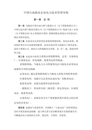 中国石油电力技术管理导则