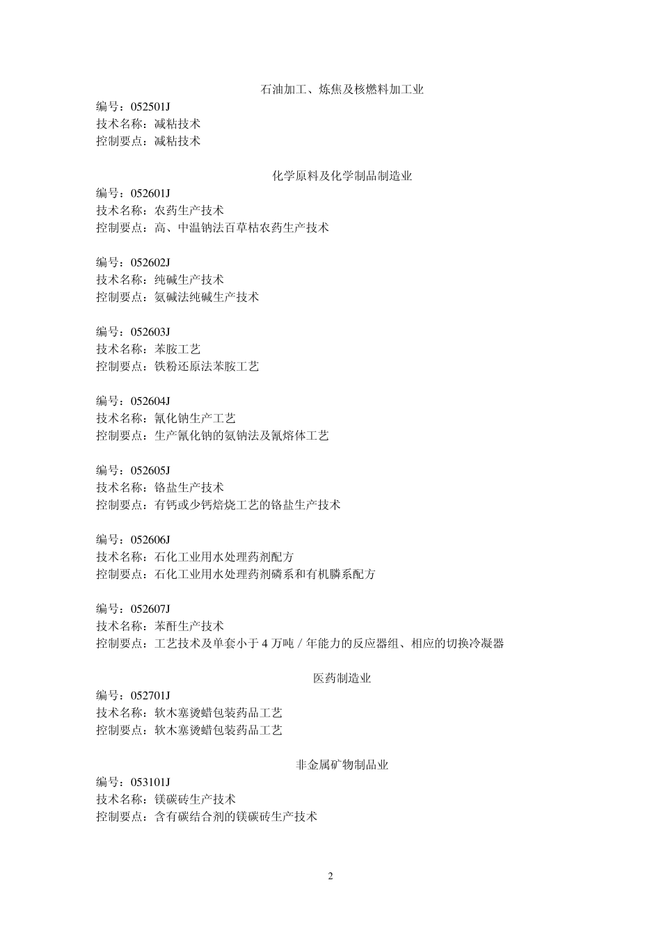 中国禁止进口限制进口技术目录_第2页