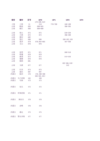 中国移动187用户号段汇总表