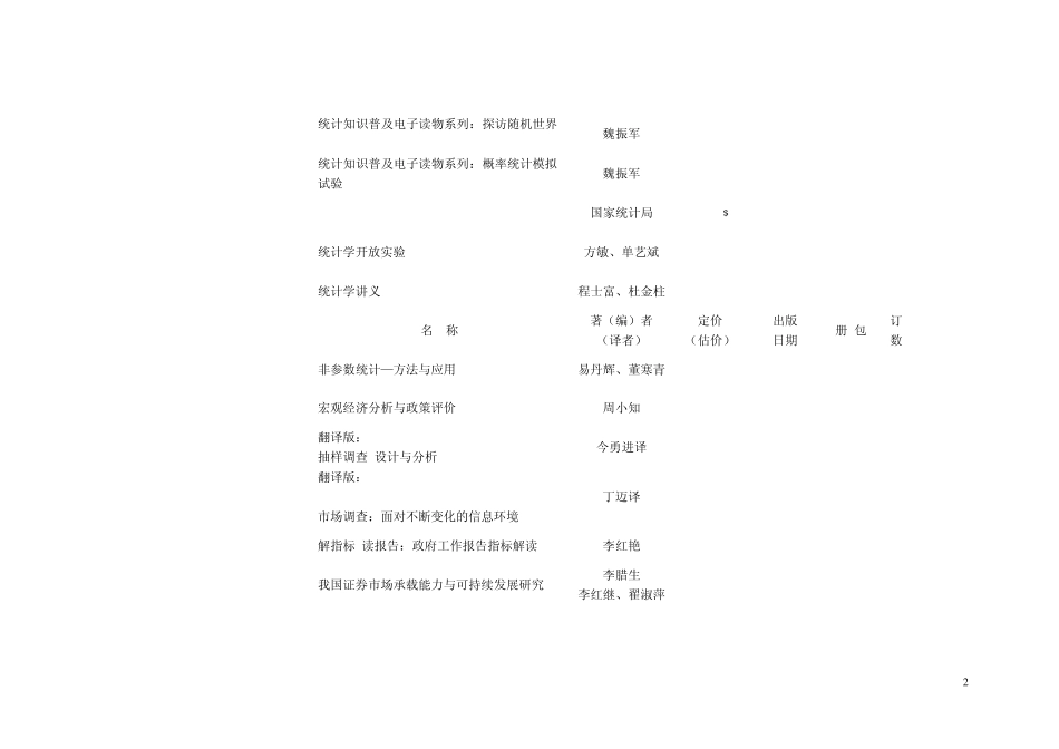 中国统计出版社全部书目_第2页