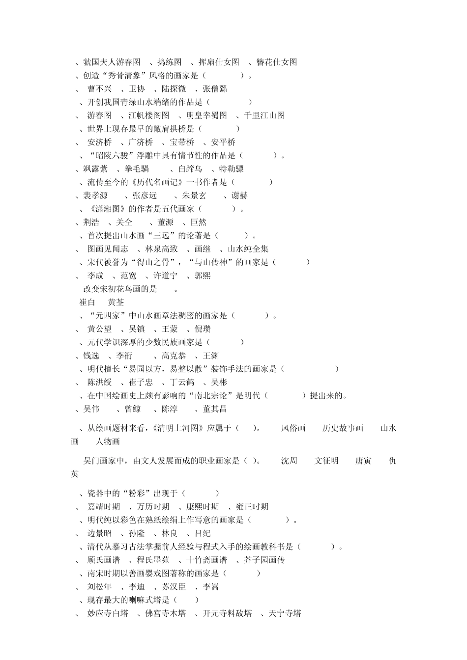 中国美术史考试大纲_第3页