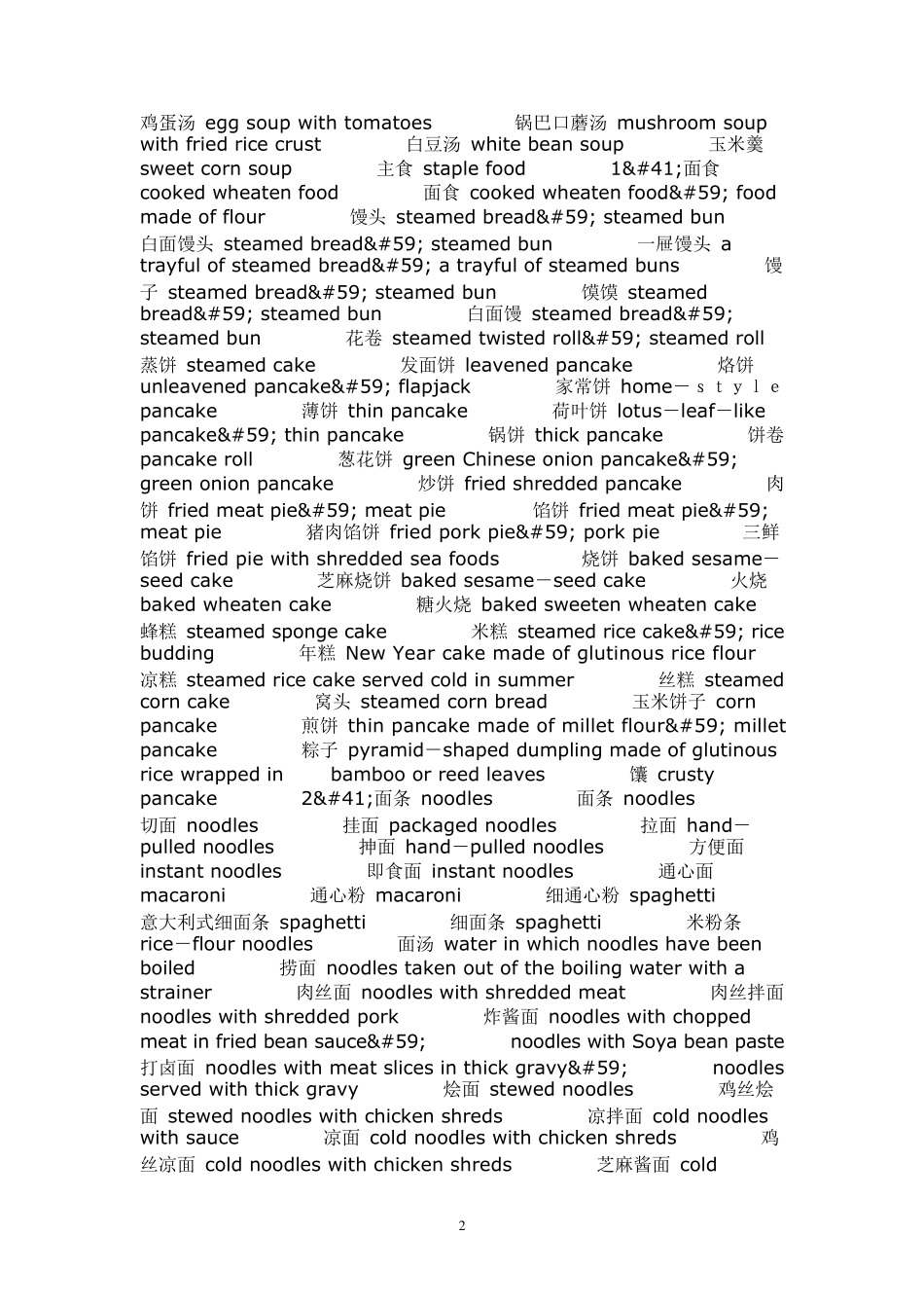中国美食英文名称大全_第2页