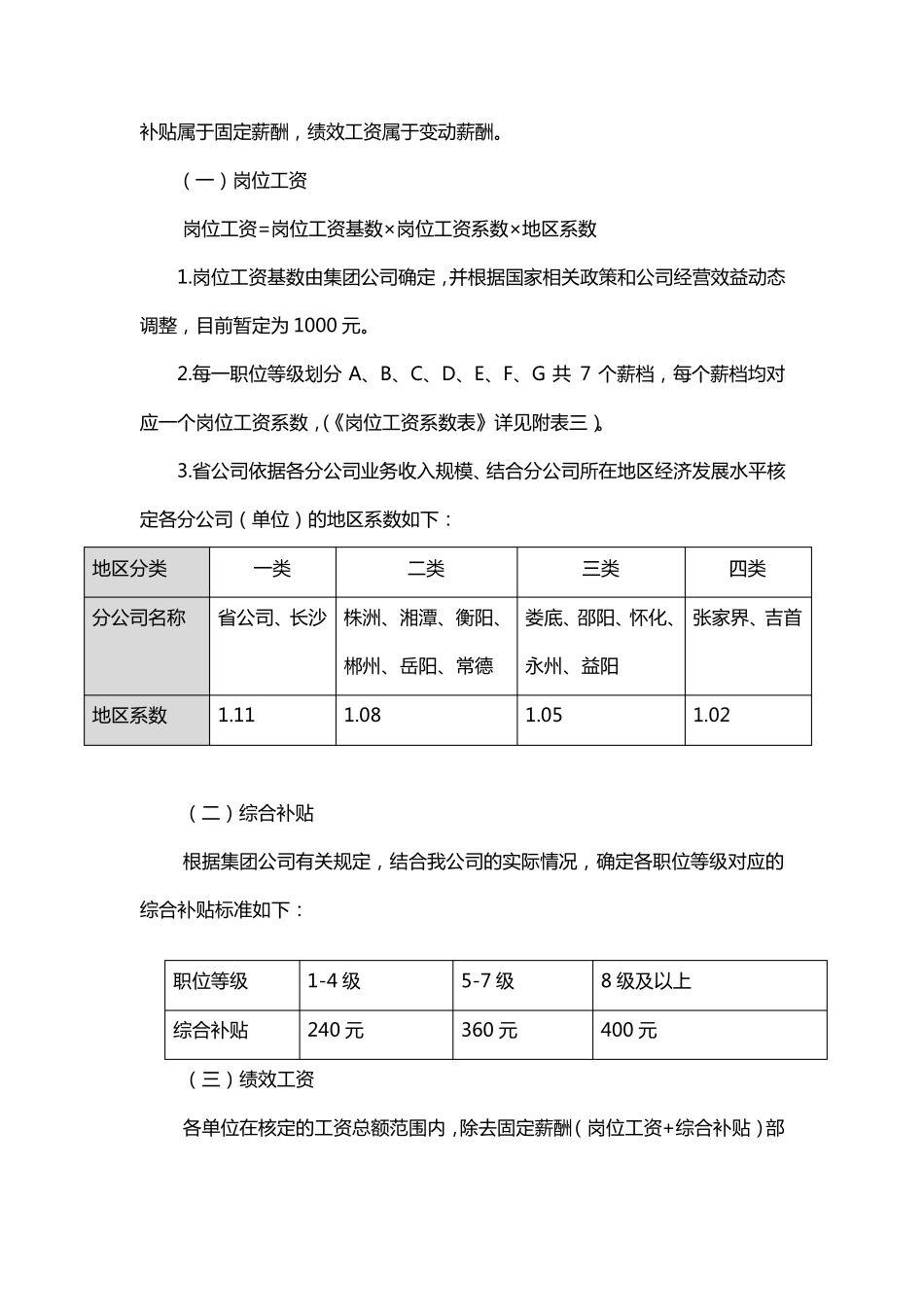中国联通公司职位薪酬体系实施细则_第3页
