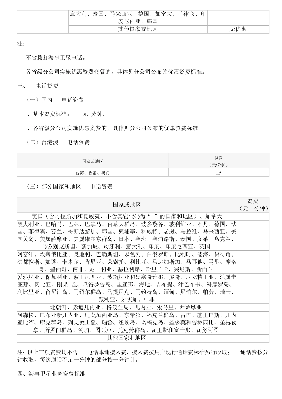 中国联通国际漫游资费表2012新版_第2页