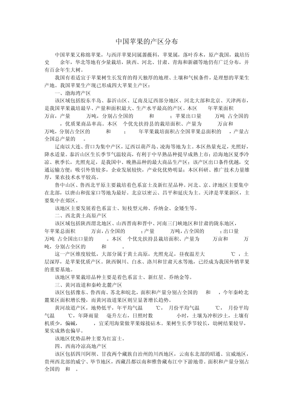 中国苹果的产区分布_第1页